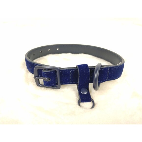 Southern Living Blue Velvet Dog Collar XS to S Vegan Leather 10 to 14 inch New - Picture 12 of 12